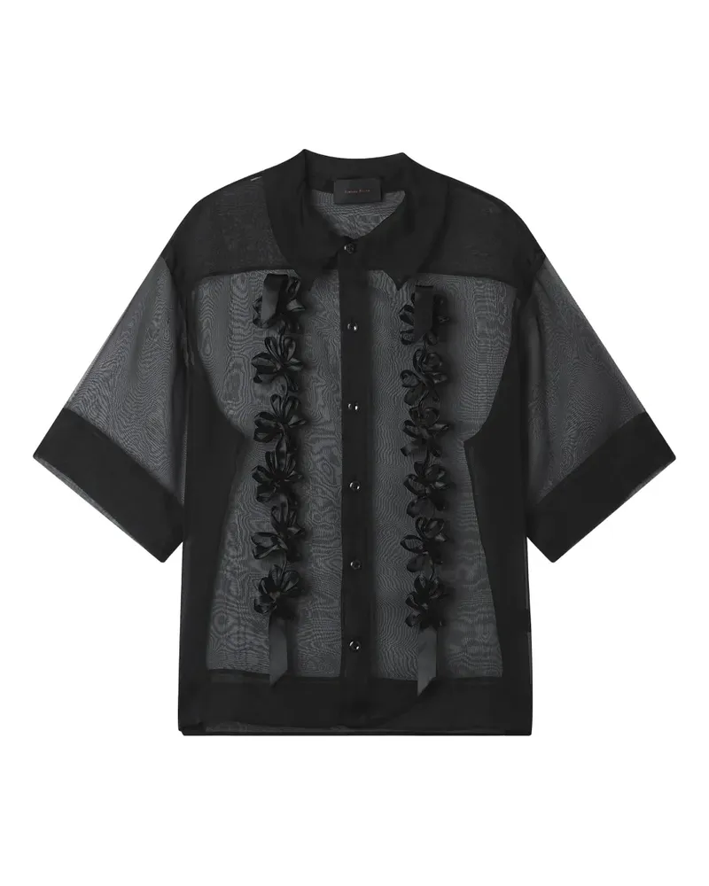 Simone Rocha Hemd mit Applikation - Schwarz Schwarz