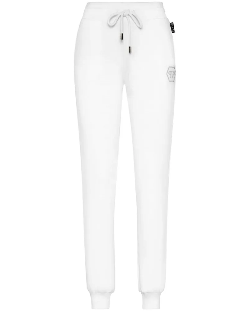 Philipp Plein Crystal Hexagon Jogginghose - Weiß Weiß