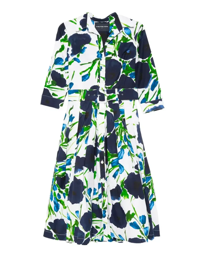 Samantha Sung Audrey floral-print belted maxi dress - Weiß Weiß