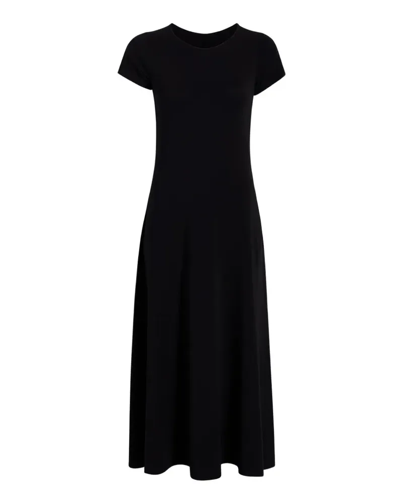 Another Tomorrow A-Linien-Kleid mit angeschnittenen Ärmeln - Schwarz Schwarz