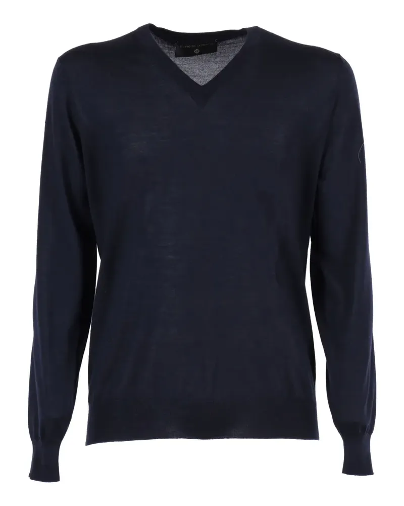 Filippo de Laurentiis V-neck long-sleeve sweater - Blau Blau