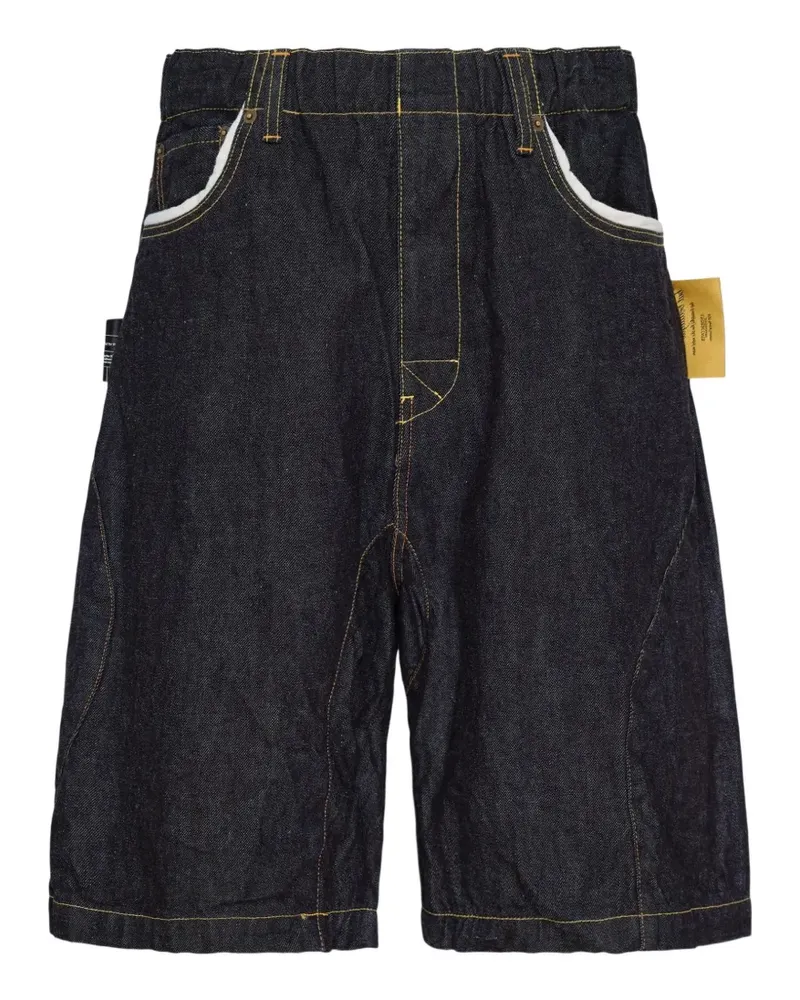 Undercover elasticated-waist denim shorts - Blau Blau