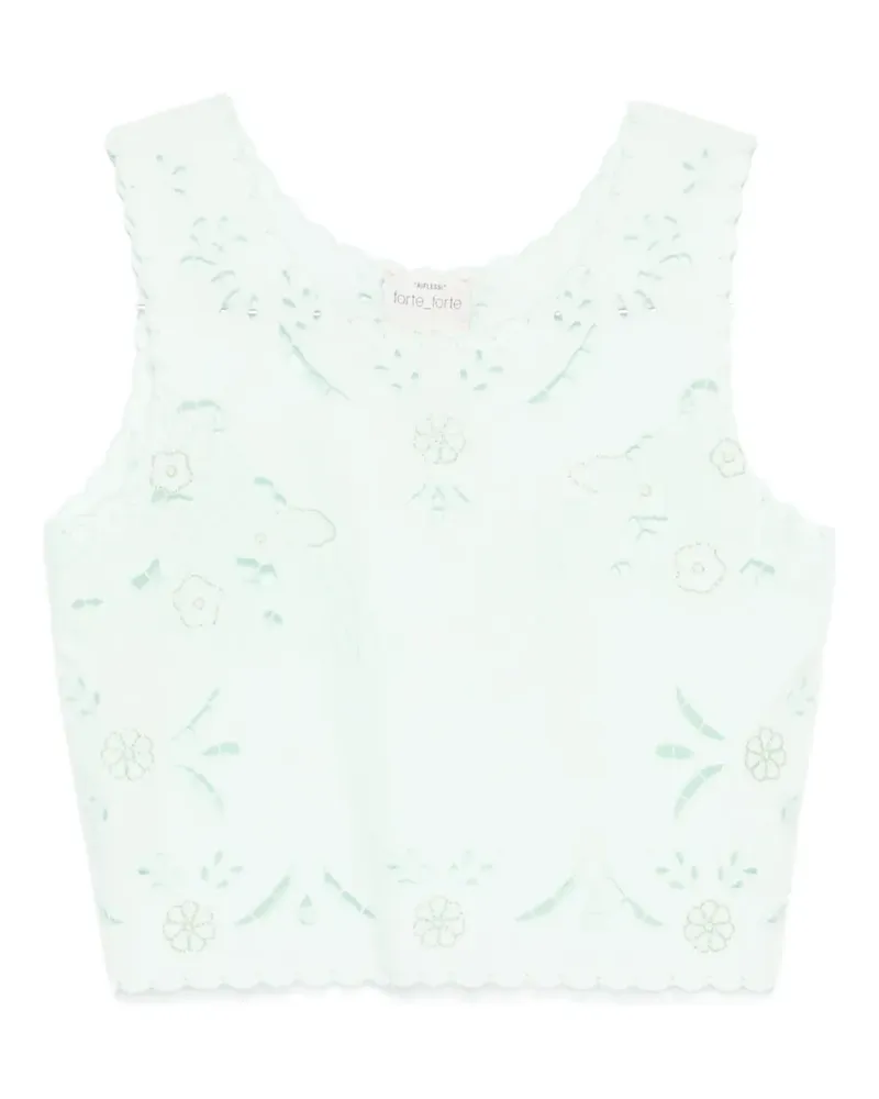 forte_forte Top mit Wellensaum - Grün Grün