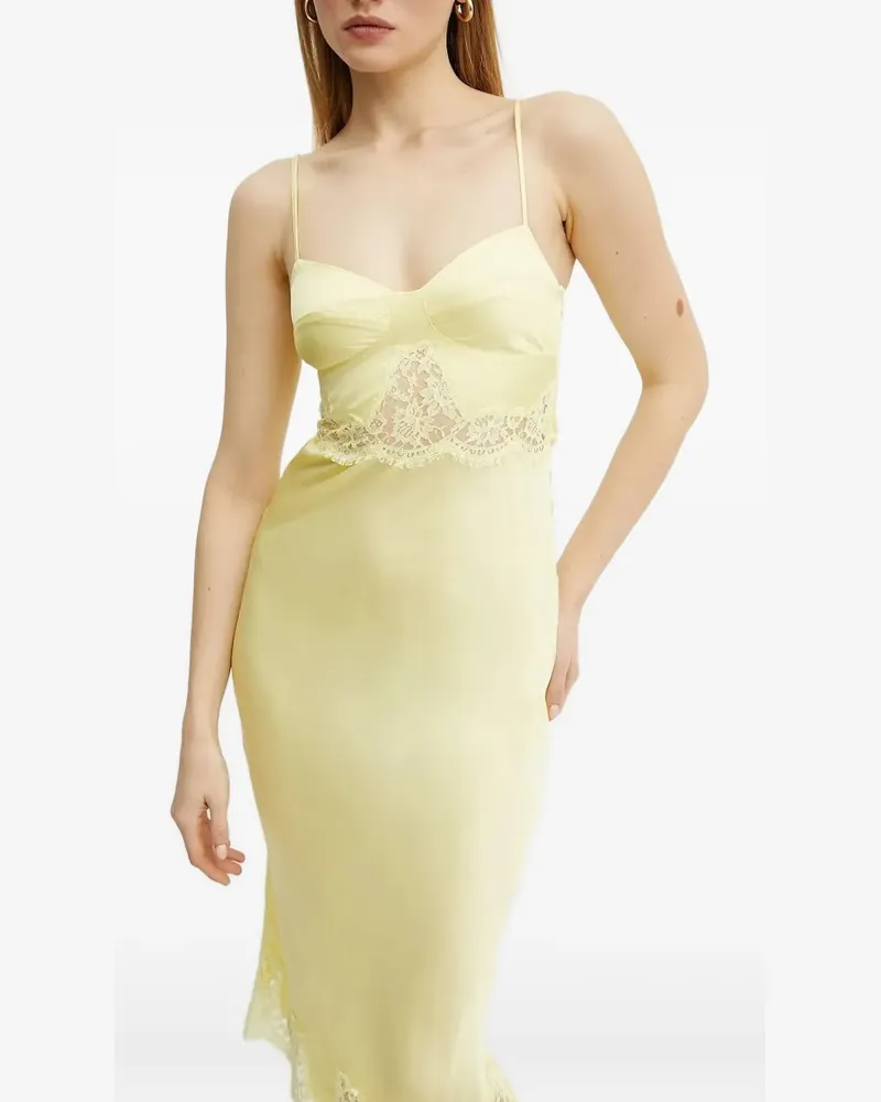 Ermanno Scervino Camisole-Kleid mit Spitzenbesatz - Gelb Gelb