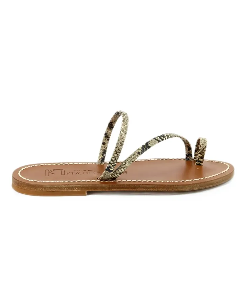 K.Jacques  Pampa snake-print flat sandals - Nude Nude