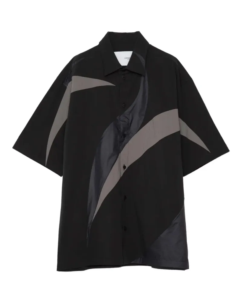 Yoshio Kubo Ellipse abstract-patchwork short-sleeve shirt - Schwarz Schwarz