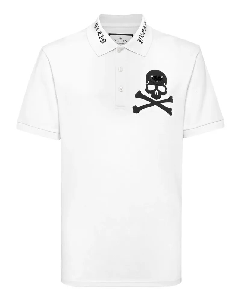 Philipp Plein Skull & Bones Poloshirt - Weiß Weiß
