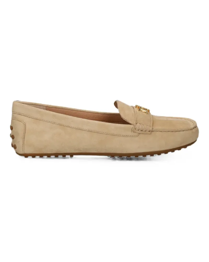 Ralph Lauren logo-plaque leather loafers - Nude Nude