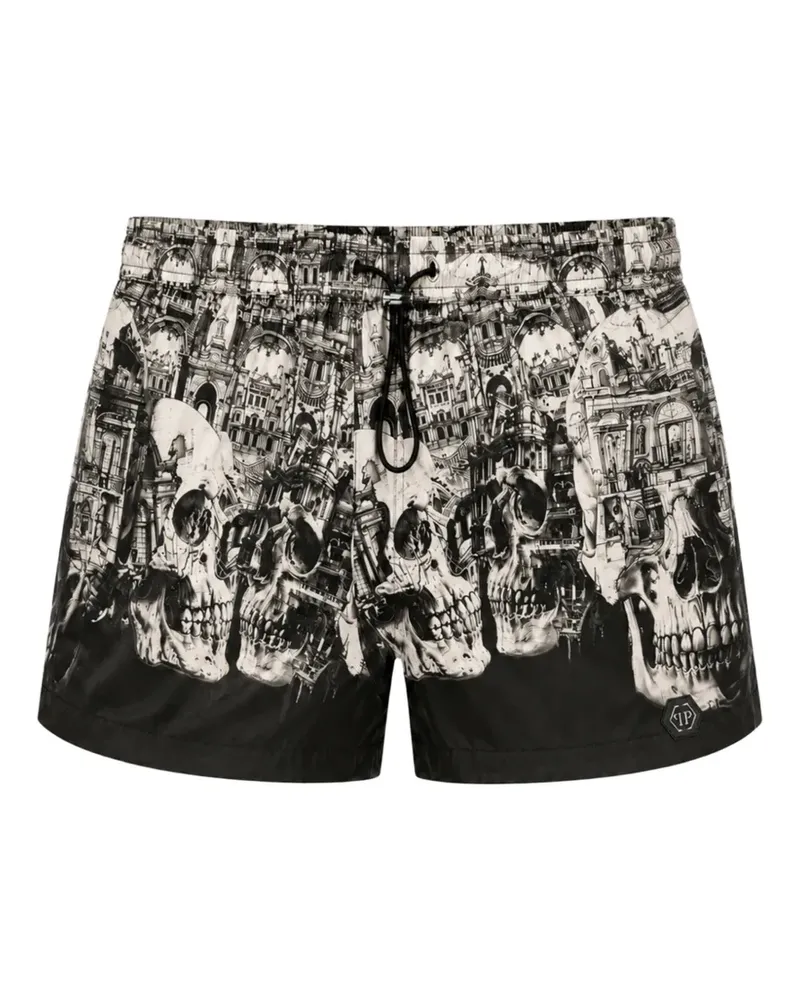 Philipp Plein swimming shorts skull hotel - Schwarz Schwarz