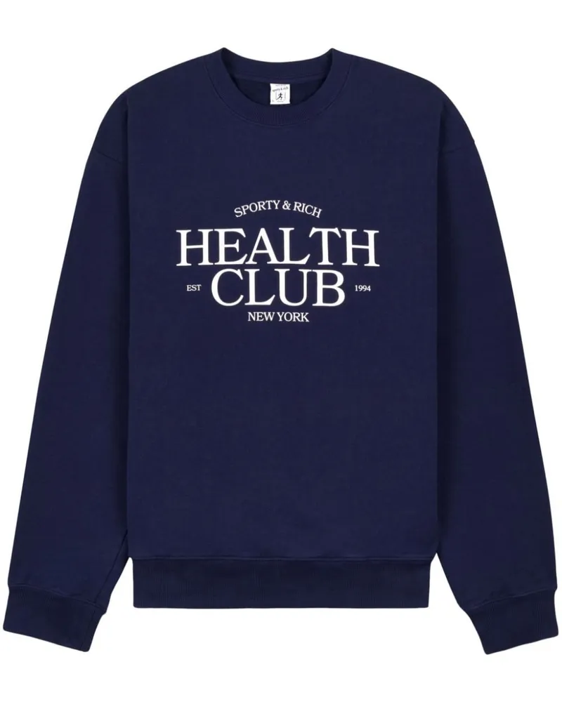 SPORTY & RICH Sweatshirt mit Slogan-Print Blau