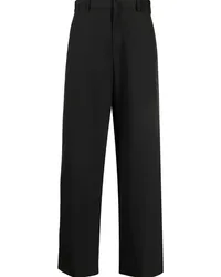 Prada Weite Hose mit Logo-Patch Schwarz