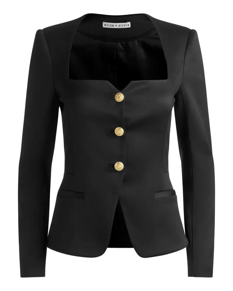 Alice + Olivia Schmale Trisha Jacke - Schwarz Schwarz