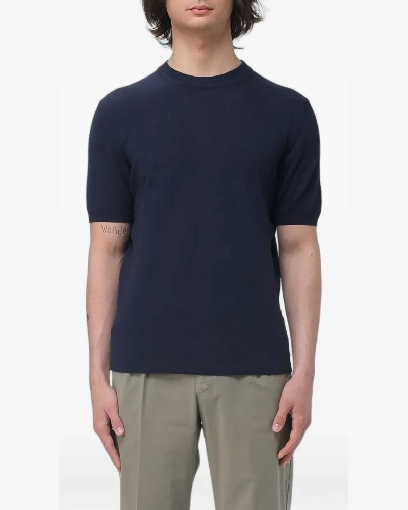 Brooksfield short-sleeve linen sweater - Blau Blau