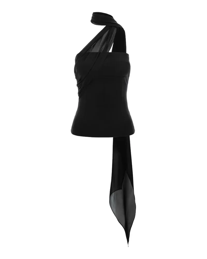 MANURÍ Elsa draped-panel top - Schwarz Schwarz