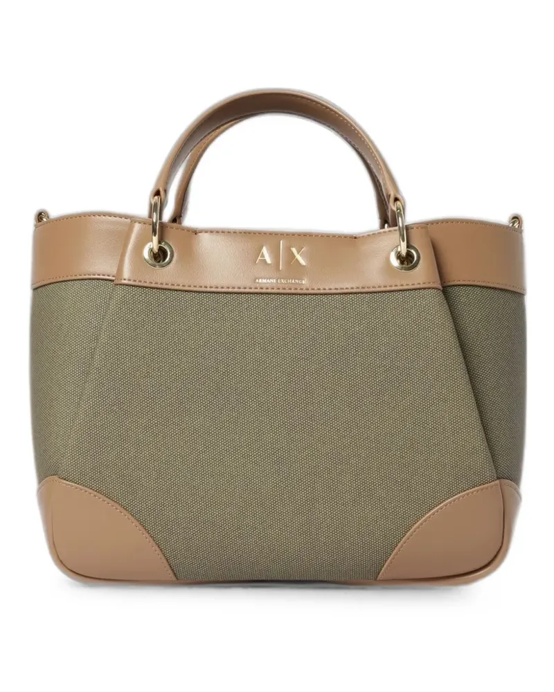Emporio Armani logo-print strap tote bag - Grün Grün