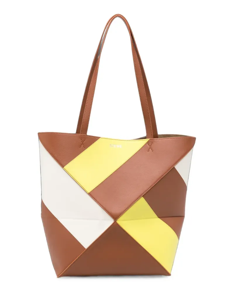 Loewe Puzzle Patchwork-Tote Bag - Braun Braun