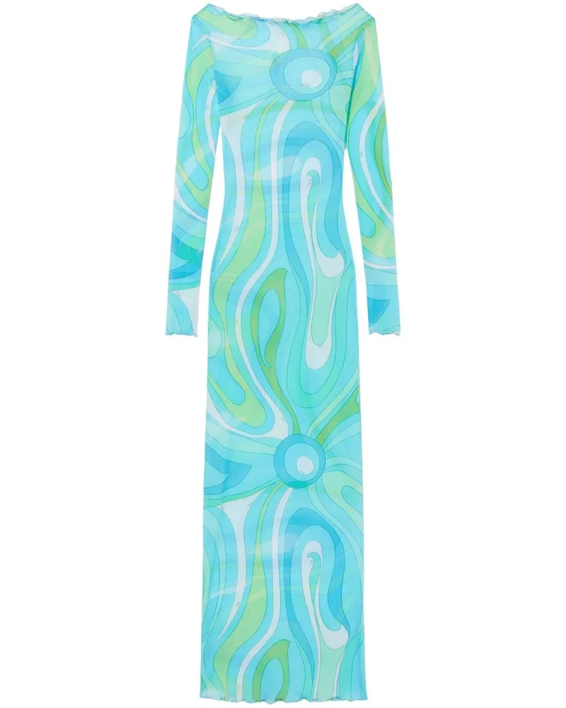 Emilio Pucci Transparentes Maxikleid - Blau Blau