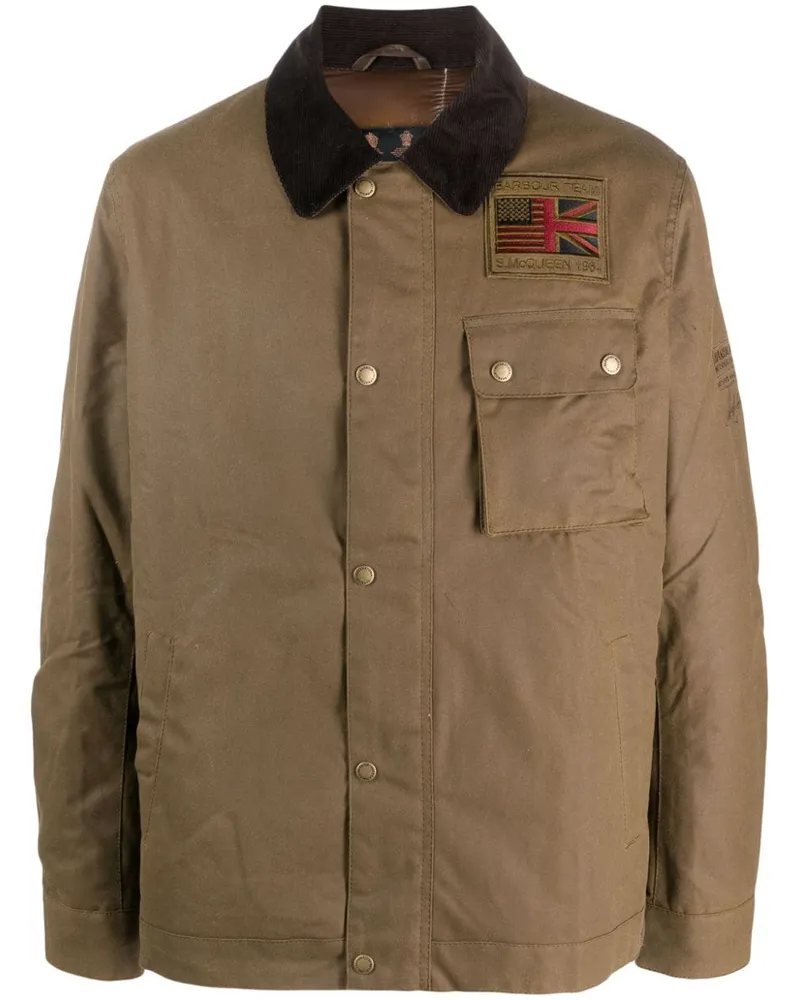 Barbour Hemdjacke mit Logo-Patch - Braun Braun