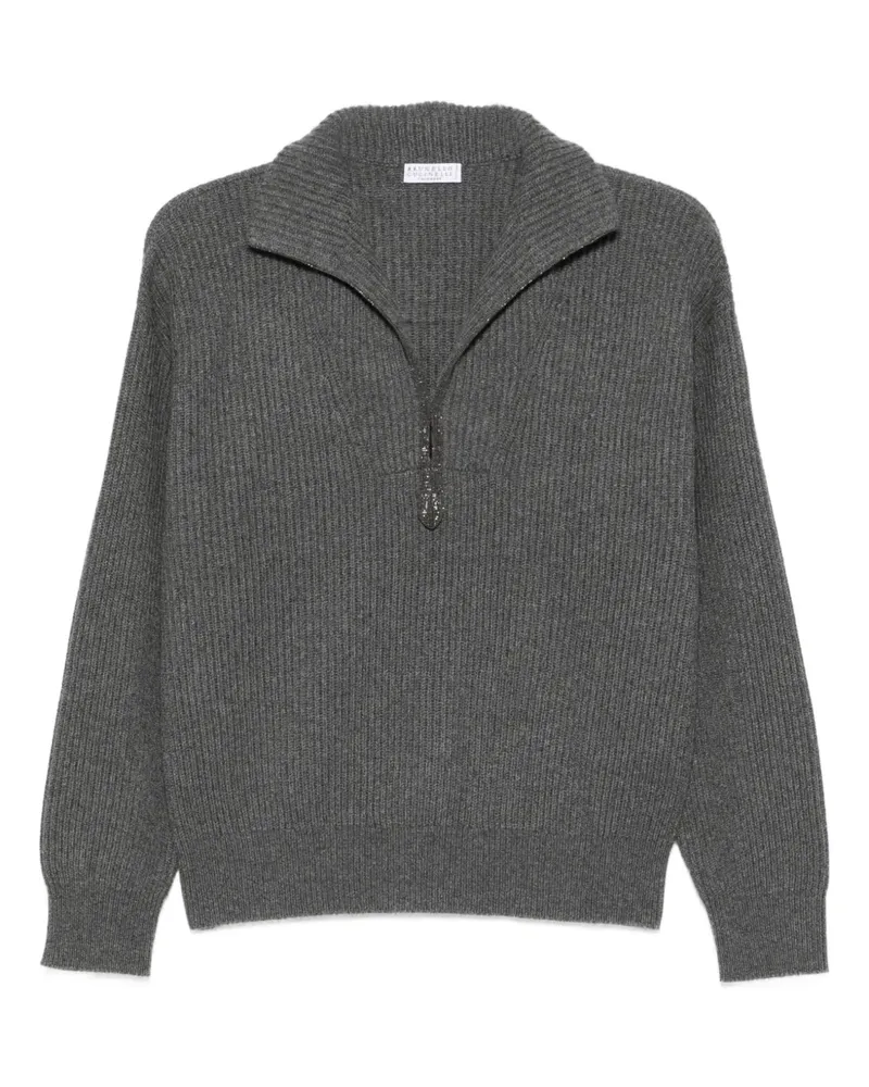 Brunello Cucinelli Pullover mit Reißverschluss - Grau Grau