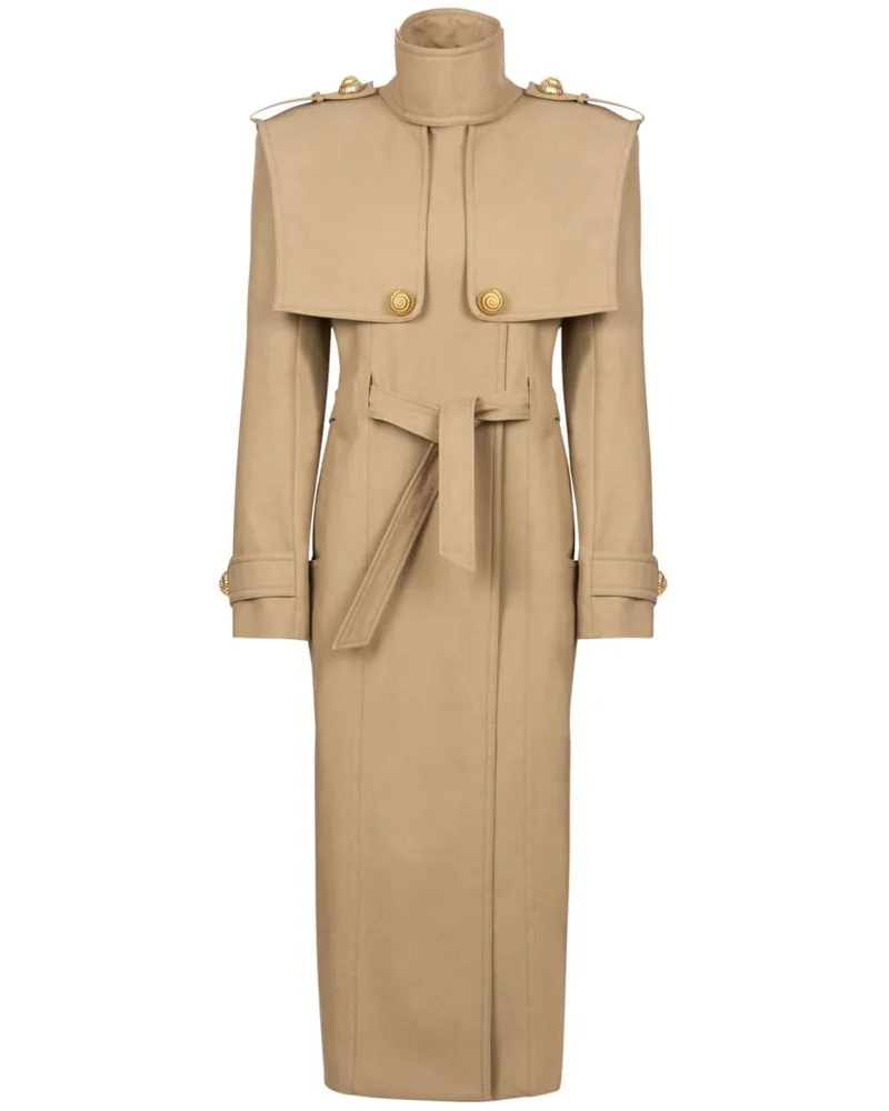 Balmain Trenchcoat mit Gürtel - Nude Nude