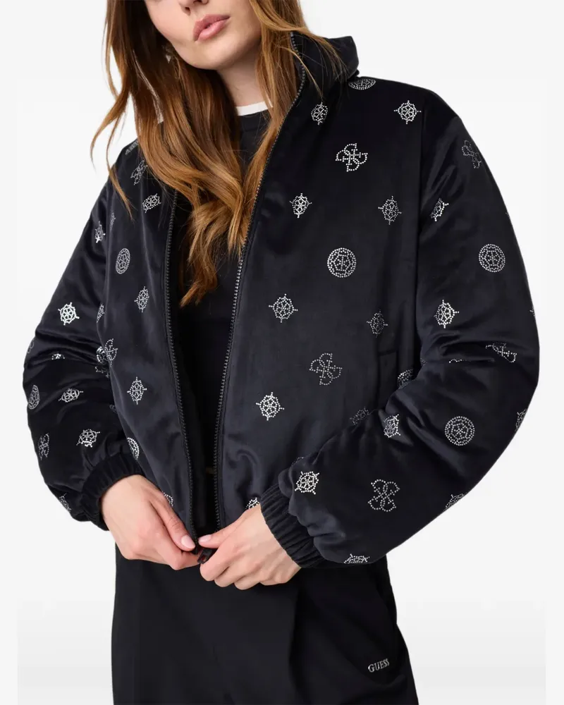 Guess Amalia Steppjacke mit Pfingstrosen - Schwarz Schwarz