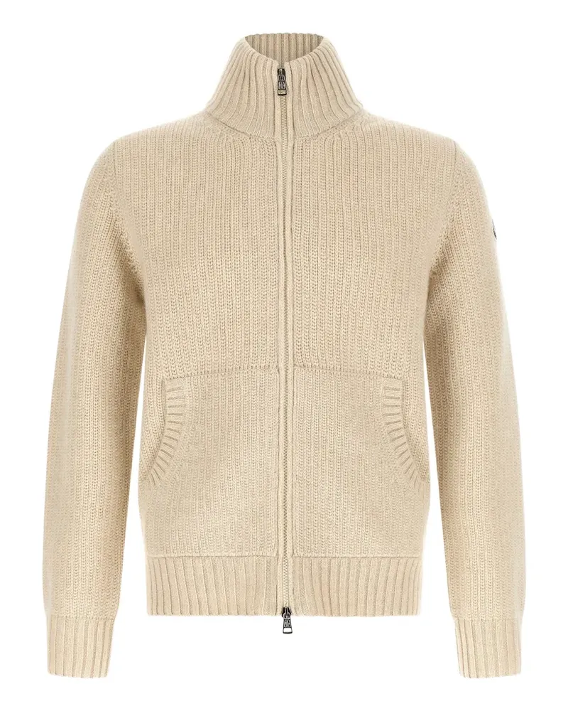 Moncler Gerippter Cardigan mit Reißverschluss - Nude Nude