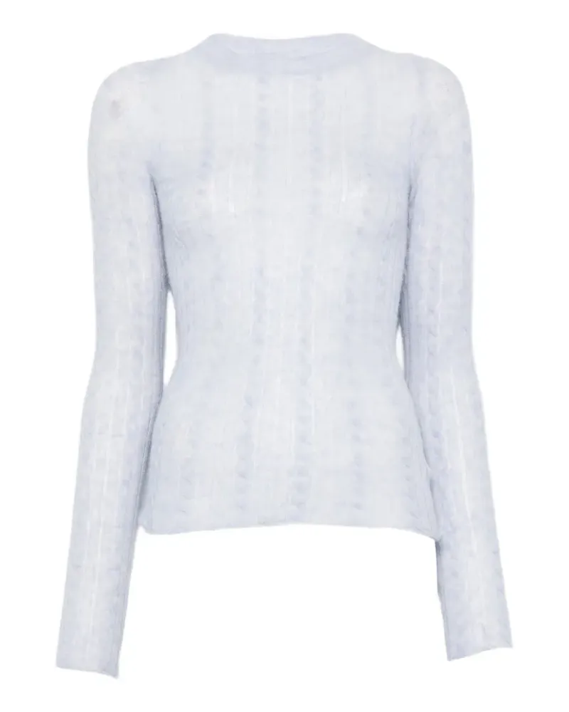 Haikure Semi-transparenter Sey Pullover mit Zopfmuster - Blau Blau