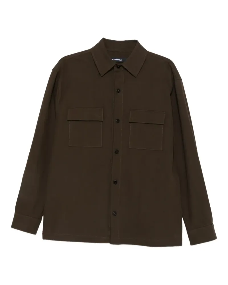 Karl Lagerfeld Hemdjacke mit Klappentasche - Braun Braun