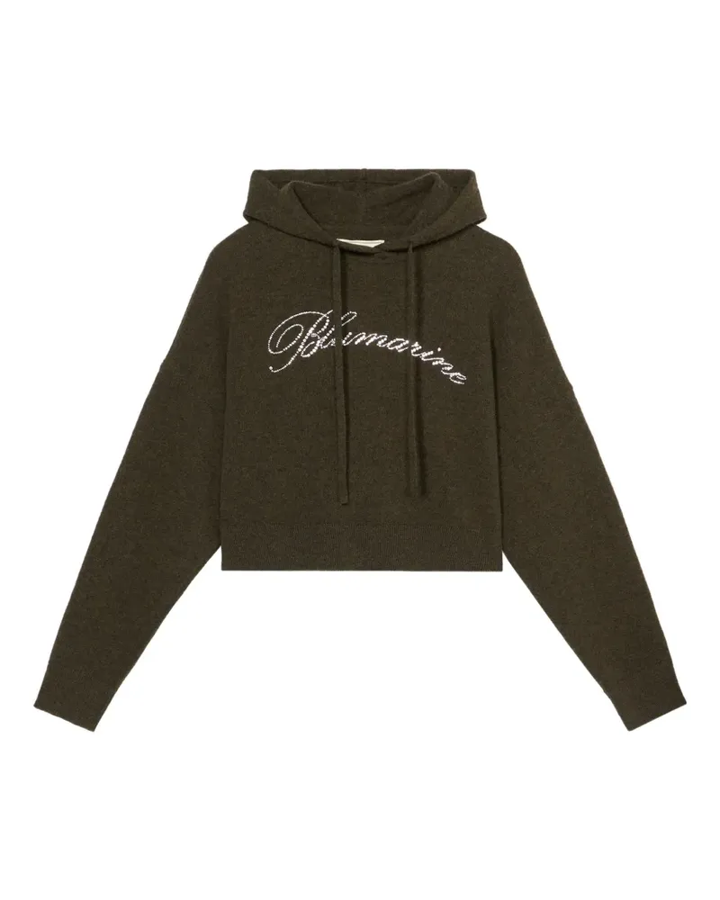 Blumarine Cropped-Hoodie mit Logo - Grün Grün