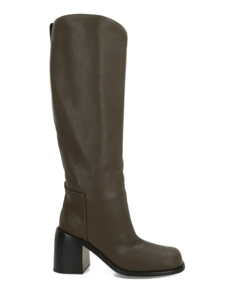 Sergio Rossi grainy-leather knee-high boots - Braun Braun