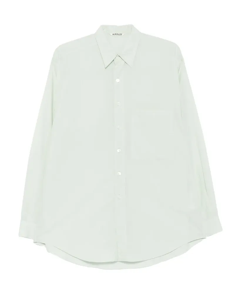 AURALEE chest-pocket long-sleeve shirt - Blau Blau