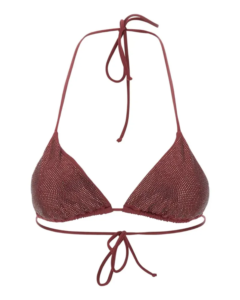 MC2 Saint Barth Annabelle rhinestone-embellished triangle bikini top - Rot Rot
