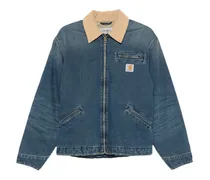 Jeansjacke mit Kontrastkragen - Blau