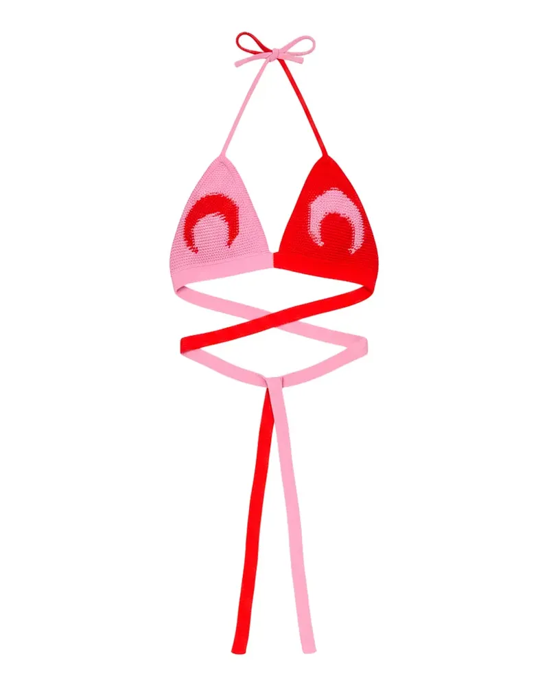 Marine Serre crochet moon bra - Rot Rot