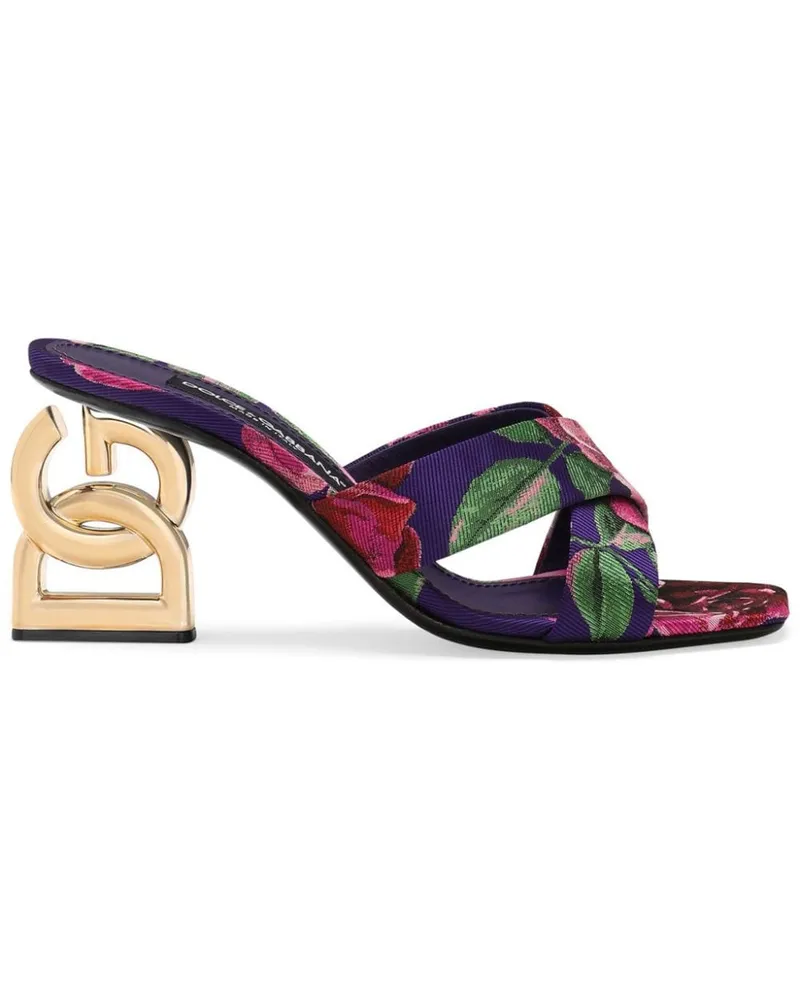 Dolce & Gabbana 3.5 Mules mit Blumenmuster - Violett Violett