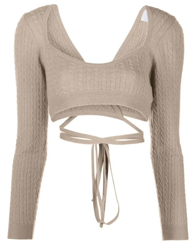 Patou Cropped-Top mit Schnürung - Nude Nude