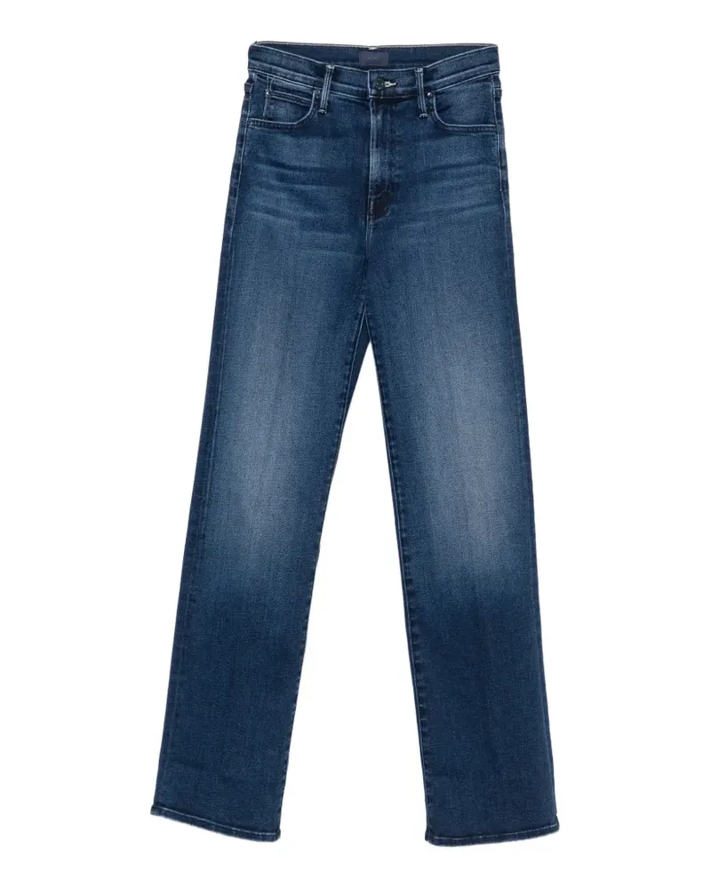 Mother Kick It zip-up straight-leg jeans - Blau Blau