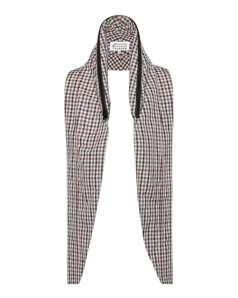 Maison Margiela zipped checked scarf - Weiß Weiß