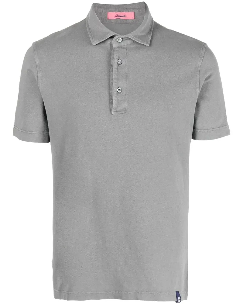 Drumohr  Poloshirt mit Logo-Patch - Grau Grau