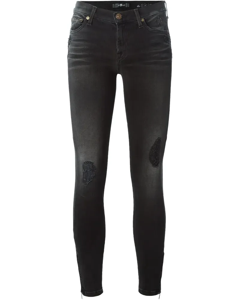 7 for all mankind The Skinny Crop' Jeans - Schwarz Schwarz