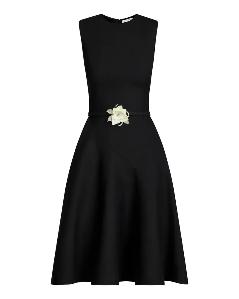 Oscar de la Renta floral-belt sleeveless dress - Schwarz Schwarz