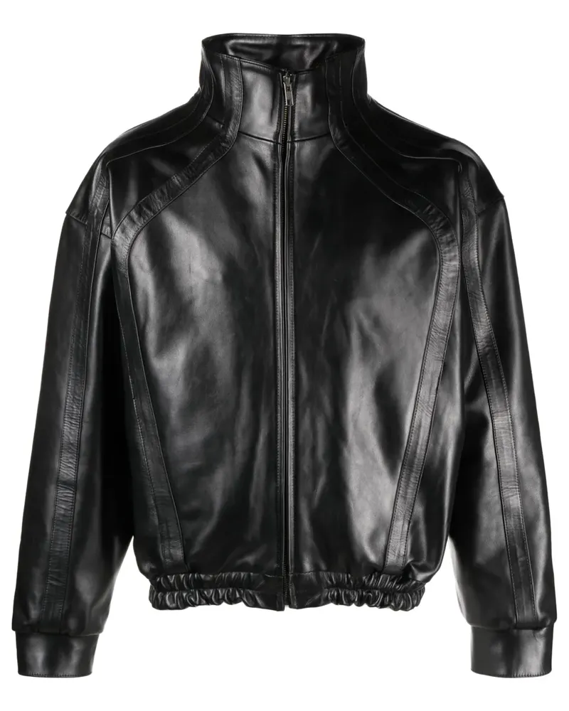 Manokhi Adwa Lederjacke - Schwarz Schwarz