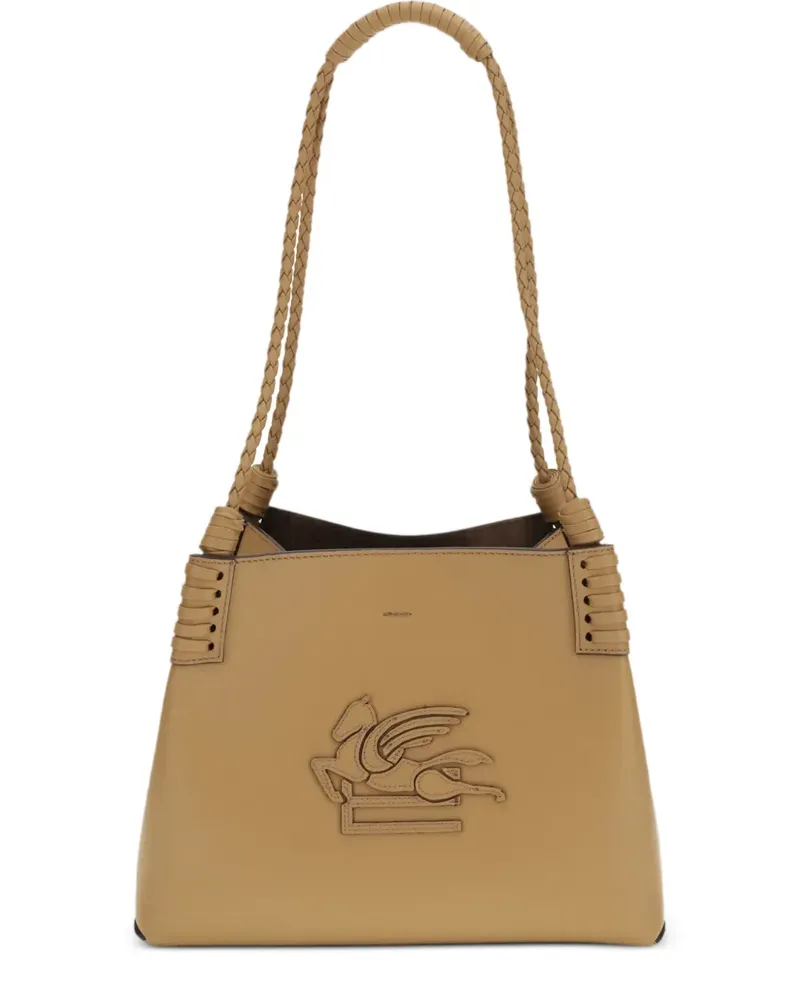 Etro Kleine Libra Tasche mit Flechtgriff - Nude Nude