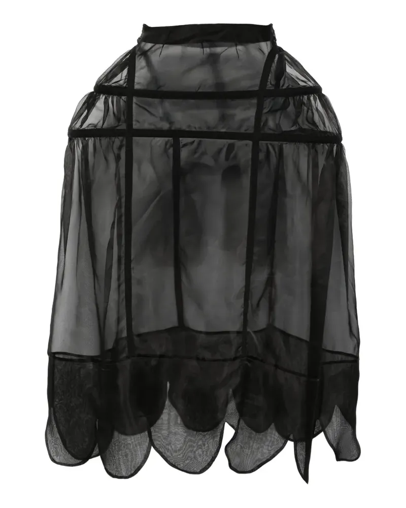 Simone Rocha scallop-trim panelled mini skirt - Schwarz Schwarz