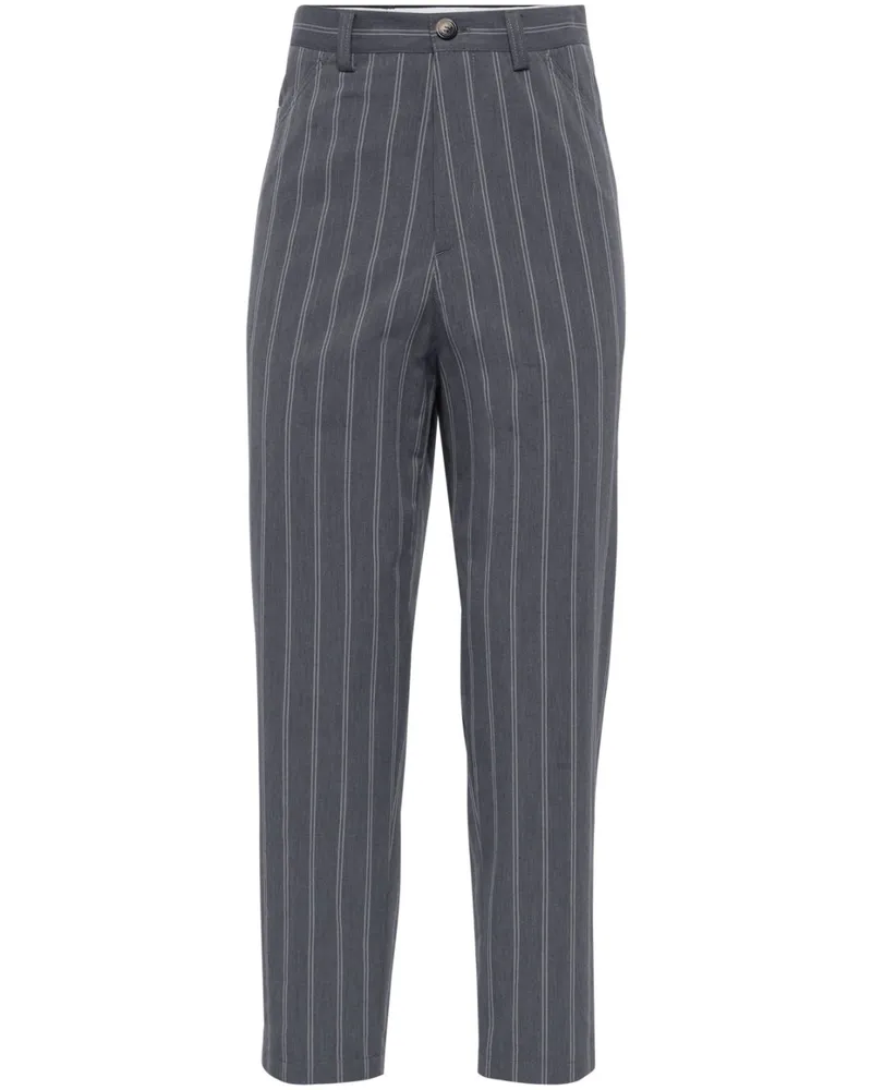 Brunello Cucinelli Gestreifte Hose - Grau Grau