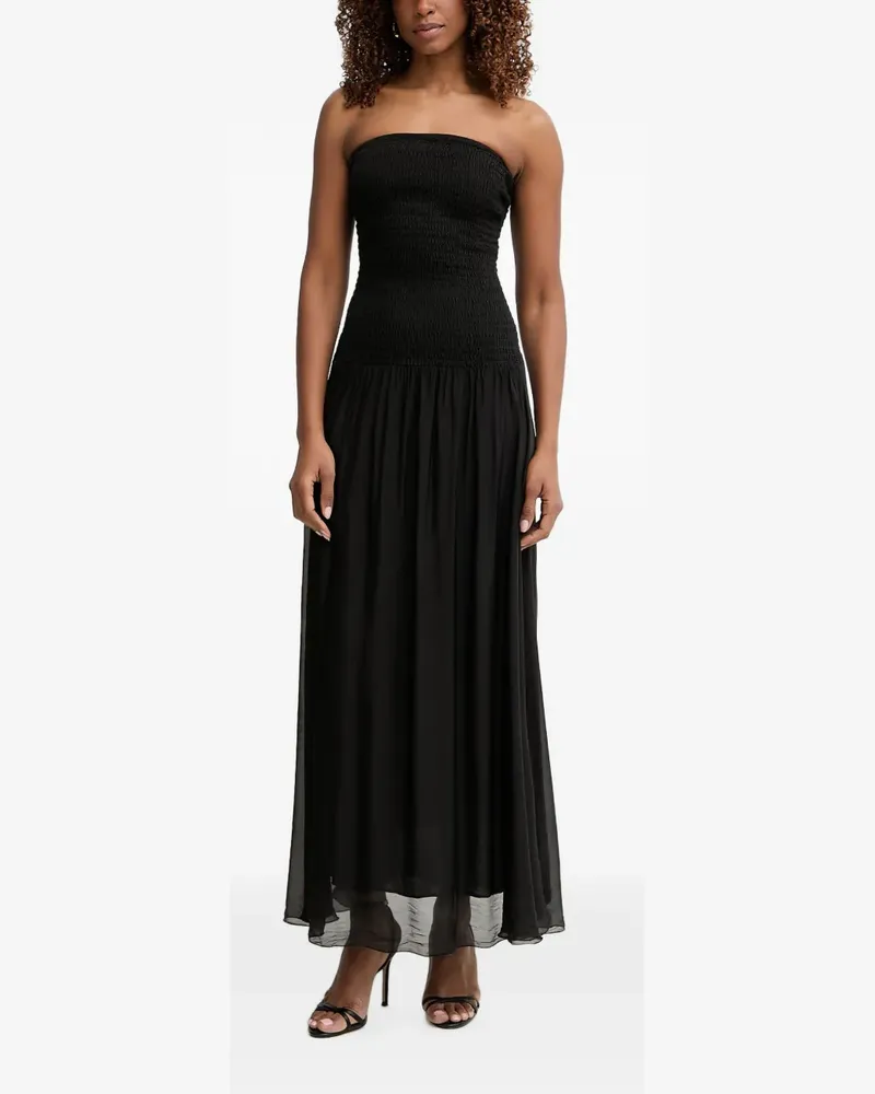 HAVEONE shirred strapless dress - Schwarz Schwarz