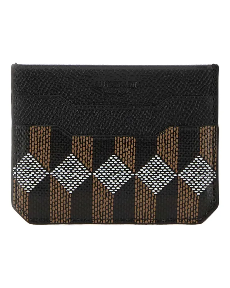 AU DÉPART printed leather card holder - Schwarz Schwarz