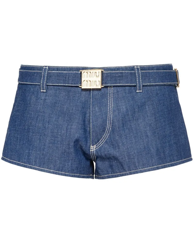 Miu Miu Jeans-Shorts Blau