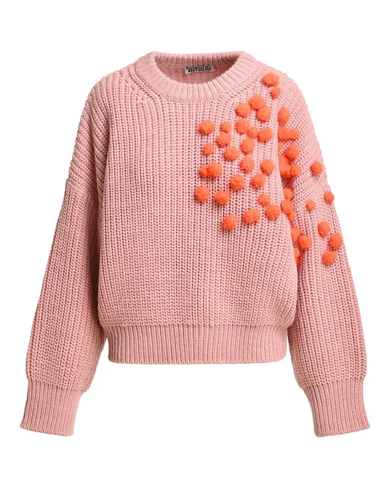 Essentiel Kostar Pullover mit Pompons - Rosa Rosa