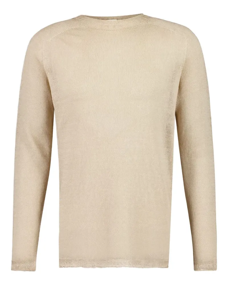 120% Lino Pullover mit Raglanärmeln - Nude Nude